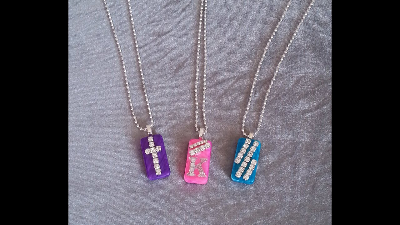 DIY Beautiful and EASY Rhinestone Domino Pendant Necklaces!