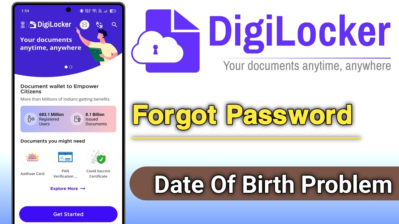 Digilocker Forgot Password Date Of Birth Problem Solve - YouTube
