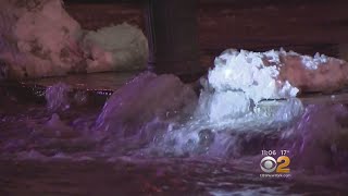 Water Main Break Causes Flooding On UES