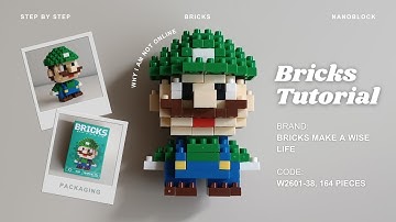 How to Build Luigi (Green Mario) Building Blocks | Bricks Make a Wise Life 038 Tutorial | Mini Brick