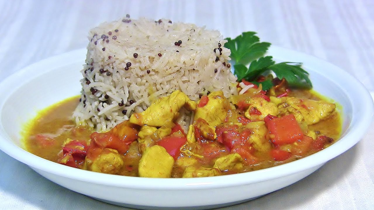 Hähnchen Curry-schnelles Chicken Curry mit Kokosmilch-Hähnchen ...