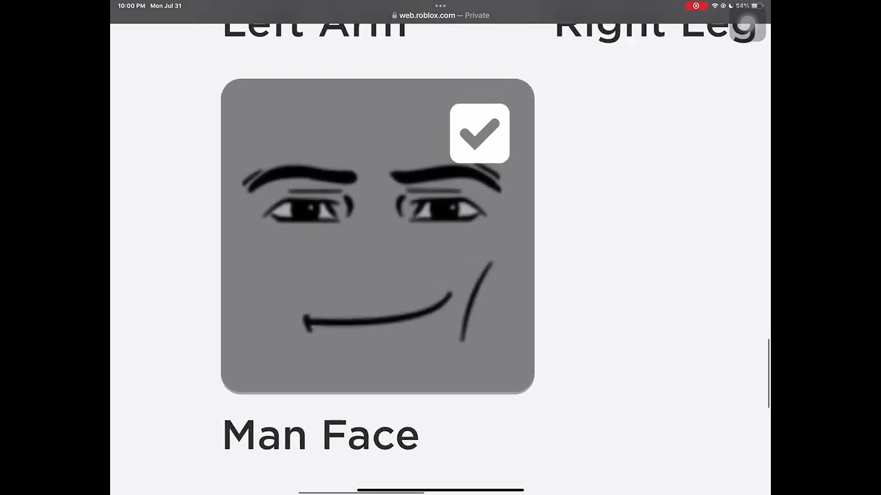 Roblox Man Face on SB