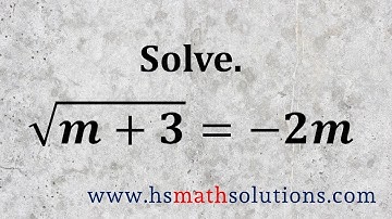 Solving Radical Equations - with Quadratic Equation (Example)