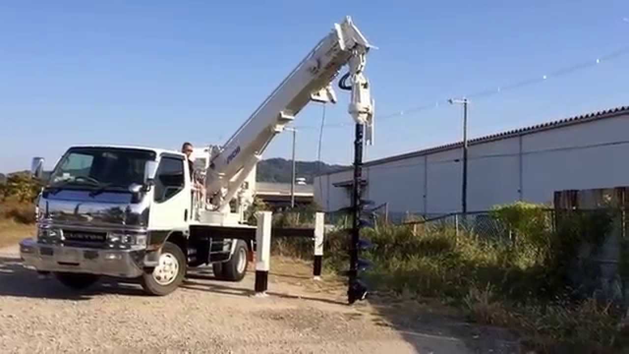 エンジン ミッションoh済 穴掘建柱車アイチd50aの穴掘り作動確認 動画 Youtube