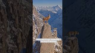 Impossible Escape Left The Snow Leopard Shocked!🐐💥 #shorts #ytshorts #makhor #leopard #animals