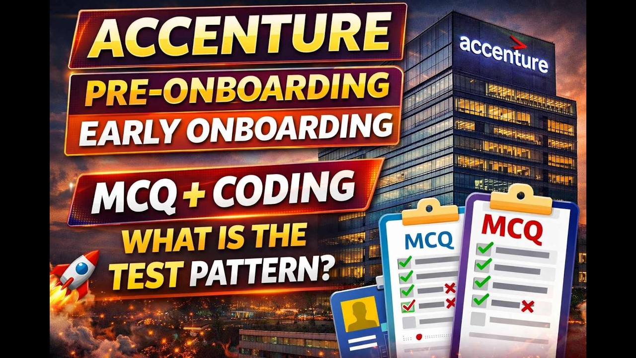 Accenture Pre Onboarding Test 2026 🔥 | MCQ + Coding Pattern | Early vs ...