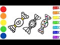 How to draw Candy 🍬🍭✨🌈 | Sweet Candie Drawing | Easy Drawing and Coloring | Step by Step
