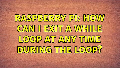 Raspberry Pi: How can I exit a while loop at any time during the loop? (2 Solutions!!)