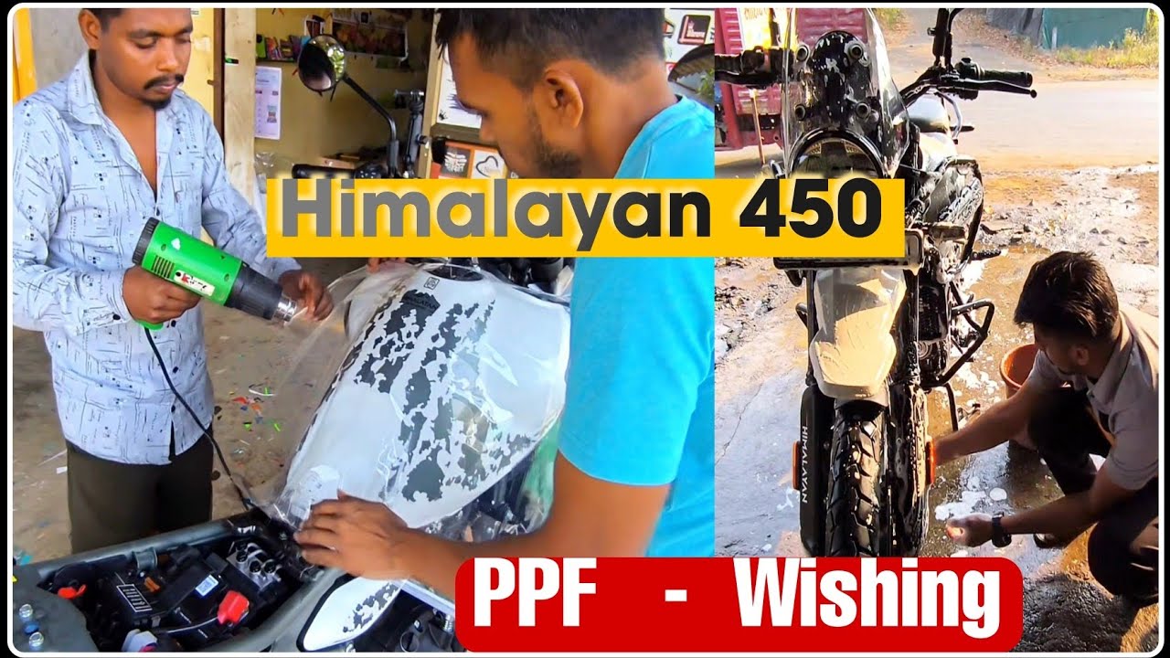 Finally apni Himalayan 450 ko hamne PPF karva di 😁 apni bike khud hi dho dali 😆