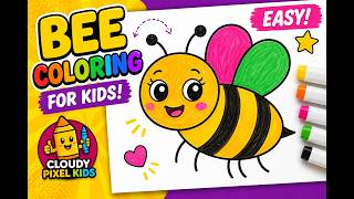 Bee Coloring for Kids | Easy Drawing & Coloring Page for Preschool Art