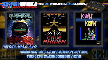 Escape from Mars (WORLD PREMIERE), Cave Raider (FINAL), Kovi Kovi (FINAL): Atari 2600 Homebrew