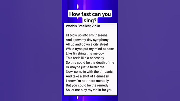 How fast can you sing? Credits to @Hwardmiles