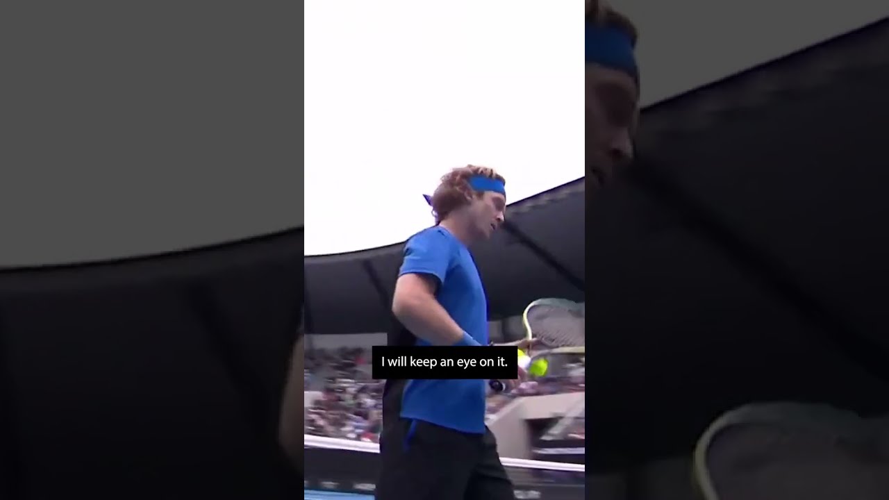 Fans Display Ukranian Flag In Front Of Russian Player Rublev Shorts