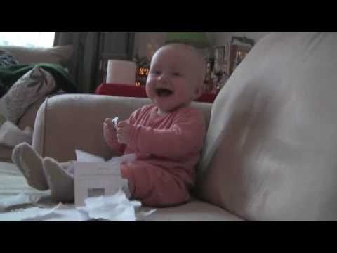 Baby Laughing Hysterically at Ripping Paper Original