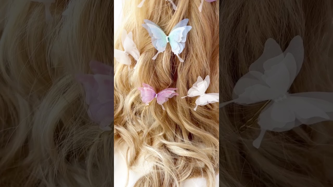 3D Silk Butterfly Hair Clips for Fairy Hairstyles by OhMyButterfly etsy store