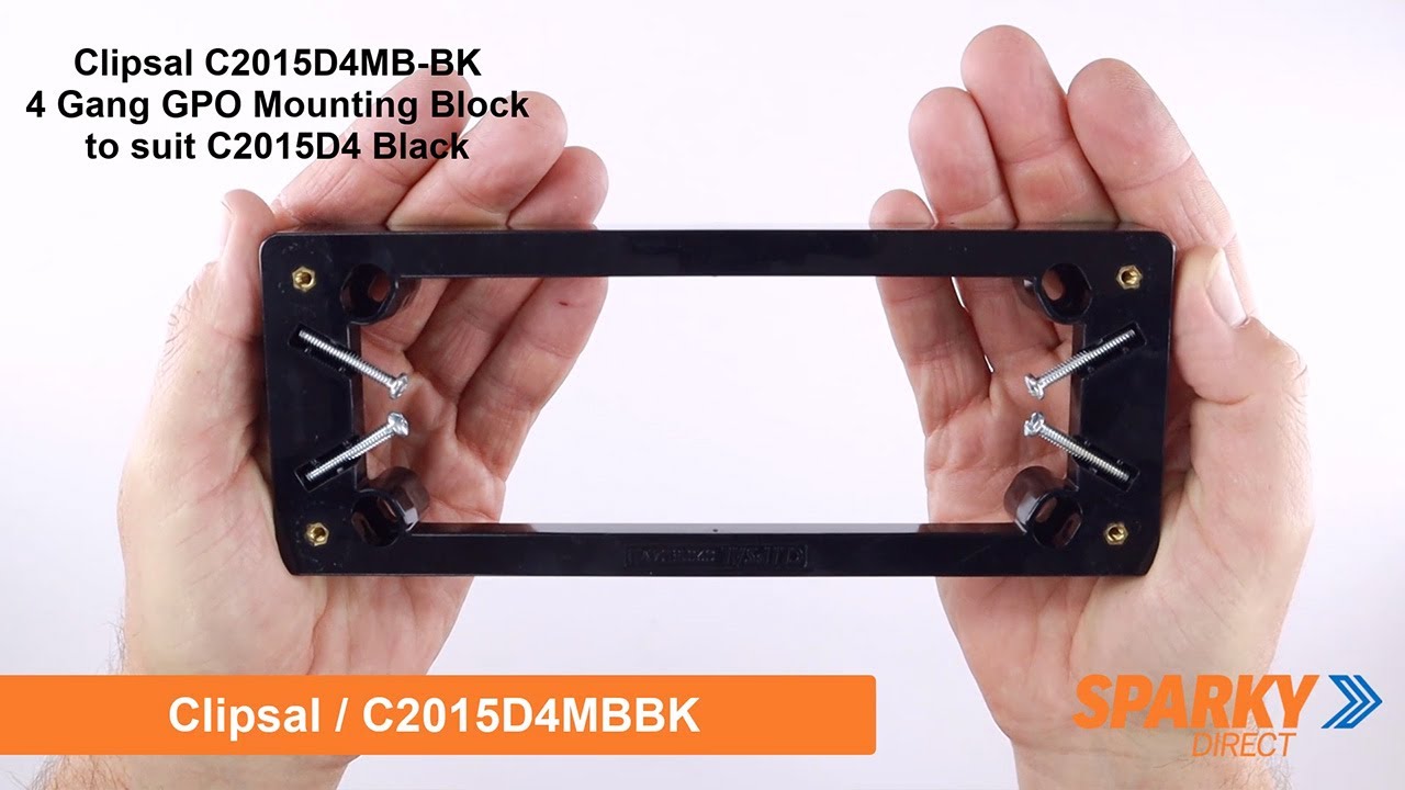 Clipsal C2015D4MBBK 4 Gang GPO Mounting Block to suit C2015D4 Black