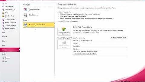 Publishing your database to the web Microsoft Office Access 2010 Tutorial