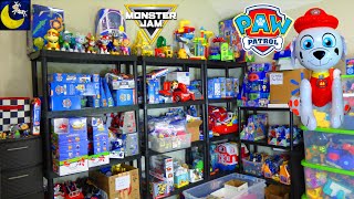1000's of Toys!! Paw Patrol, Disney Cars, PJ Masks,  Monster Trucks Lots of Toys Collection Video!
