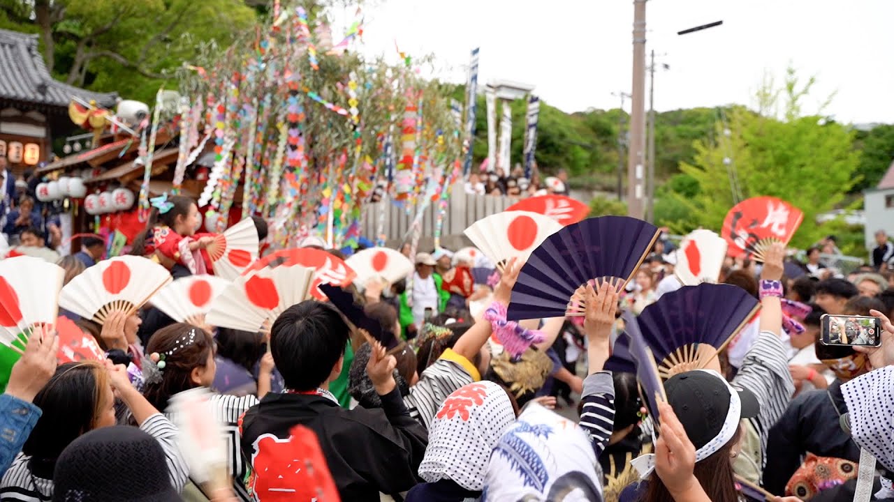 R7.5.11 淡路島 岩屋春祭り 本宮 長浜 だんじり 八幡神社引っ込み・神輿練り 2025/05/11(日)