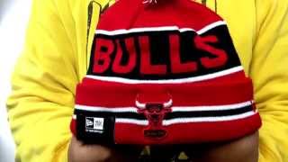 Bulls 'THE-COACH' Red-Black Knit Beanie Hat by New Era