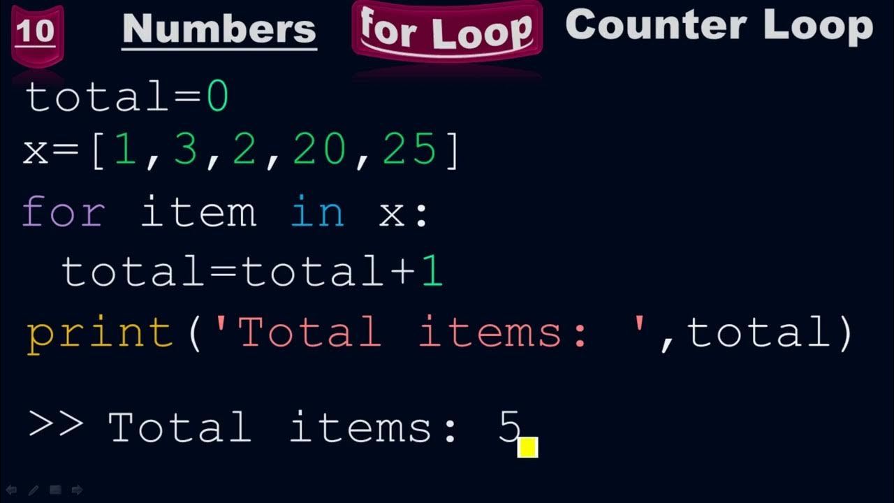 Counter for loop to count the items of the list - Python by #Moein ...