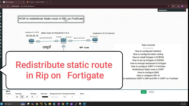 Day 11 | Redistribute Static route in Rip on Fortigate | Route redistribution | Route map