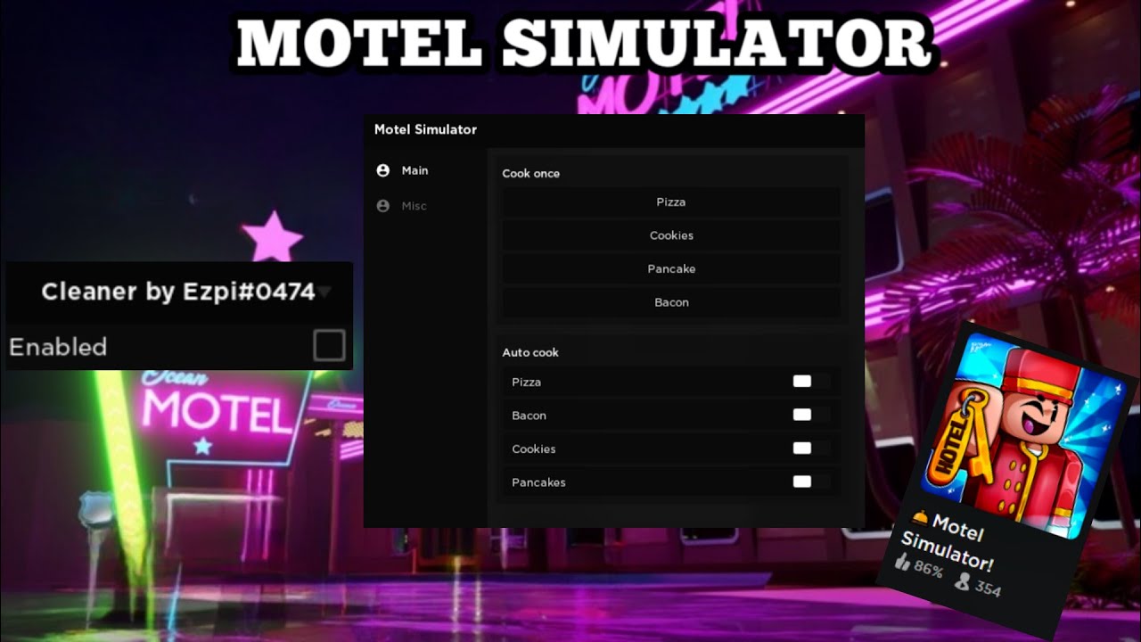  Motel Simulator Script Auto Cook Auto Clean YouTube