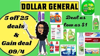 Dollar General $5 off 25 scenarios | all digital for 09\/4 plus a gain deal