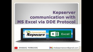 |KepServer| |communication| with |Microsoft| |Excel| via |DDEclient Protocol|