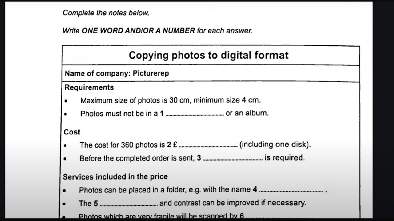Copying photos to digital format IELTS LISTENING | HD AUDIO |720p