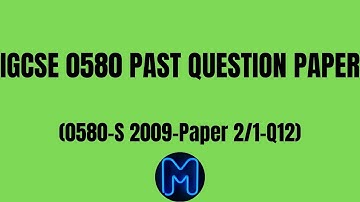 IGCSE 0580 2009 PAST PAPER