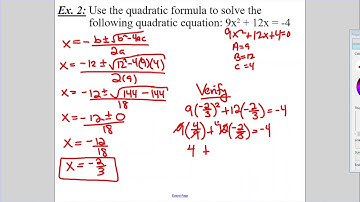 Pre-Cal 110 - Solving Quadratics by Quadratic Formula (Part 1)