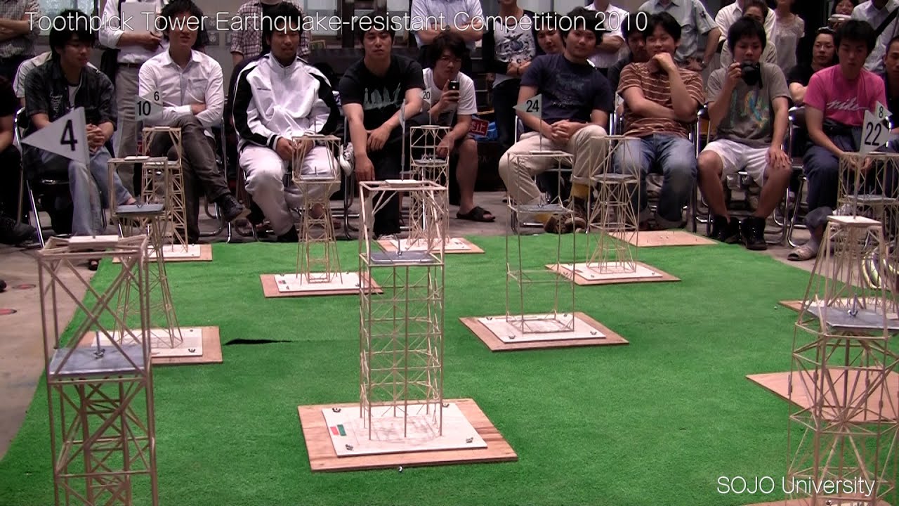 Toothpick Tower Earthquakeresistant Competition 2010 YouTube