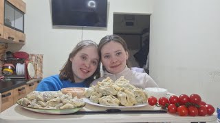 МУКБАНГ МАНТЫ🥟ПЕЛЬМЕНИ😋ПОМИДОРЫ ЧЕРРИ 🍅О ПЕРЕЕЗДЕ✈️/О НАШИХ ПИТОМЦАХ 🐈