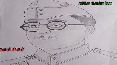 Grid method for drawing outline for subhas Chandra Bose.