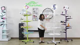 OEM Multipurpose Store Metal Display Racks with Wheels