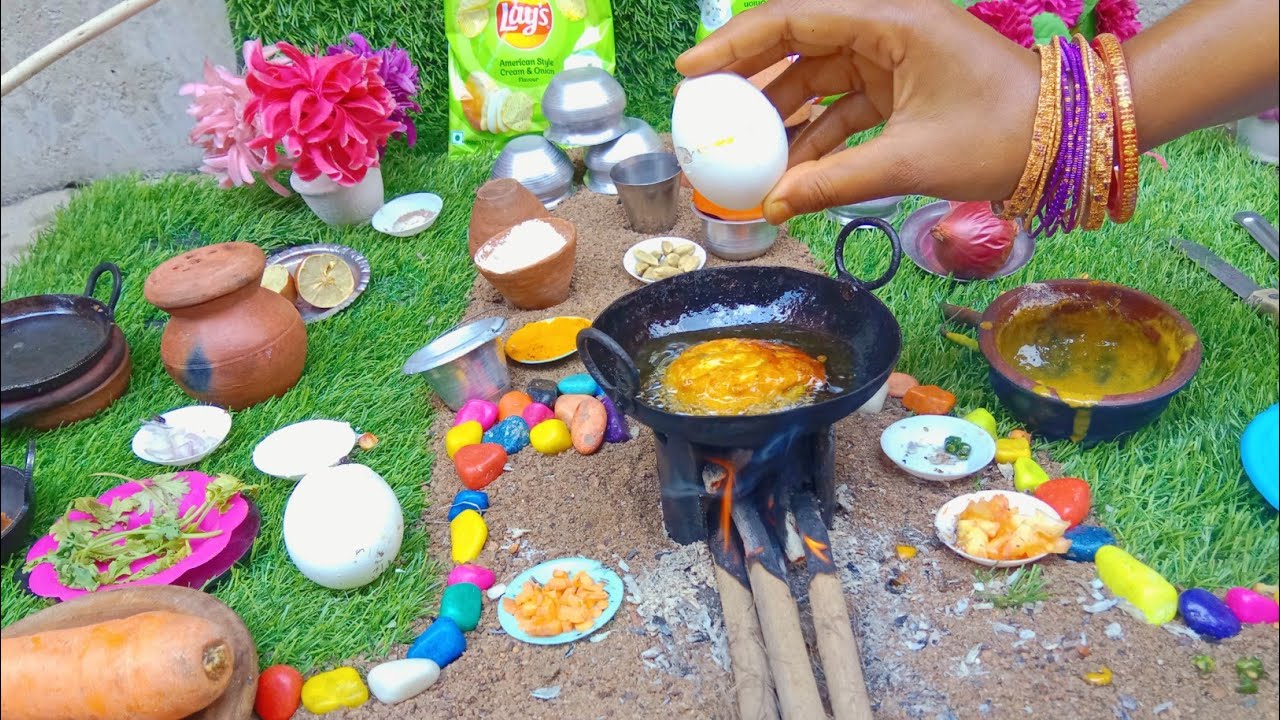 Miniature Egg Bajji | Egg Bajji | Crispy Egg Bajji | Mini Cooking | Primitive style Egg Bajji