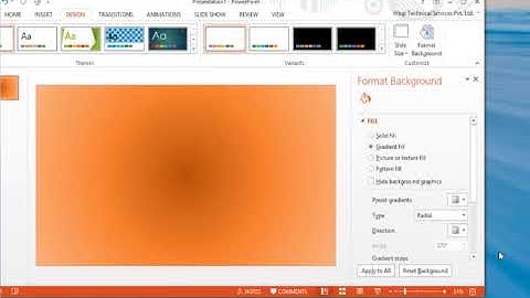 How to create backgrounds in Microsoft® PowerPoint 2013 presentation in Windows® 8 1