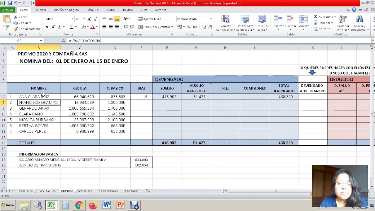 explicacion archivo excel de nomina YouTube