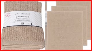 Now Designs Bar Mop Dish Towels, Sandstone, Set of 3