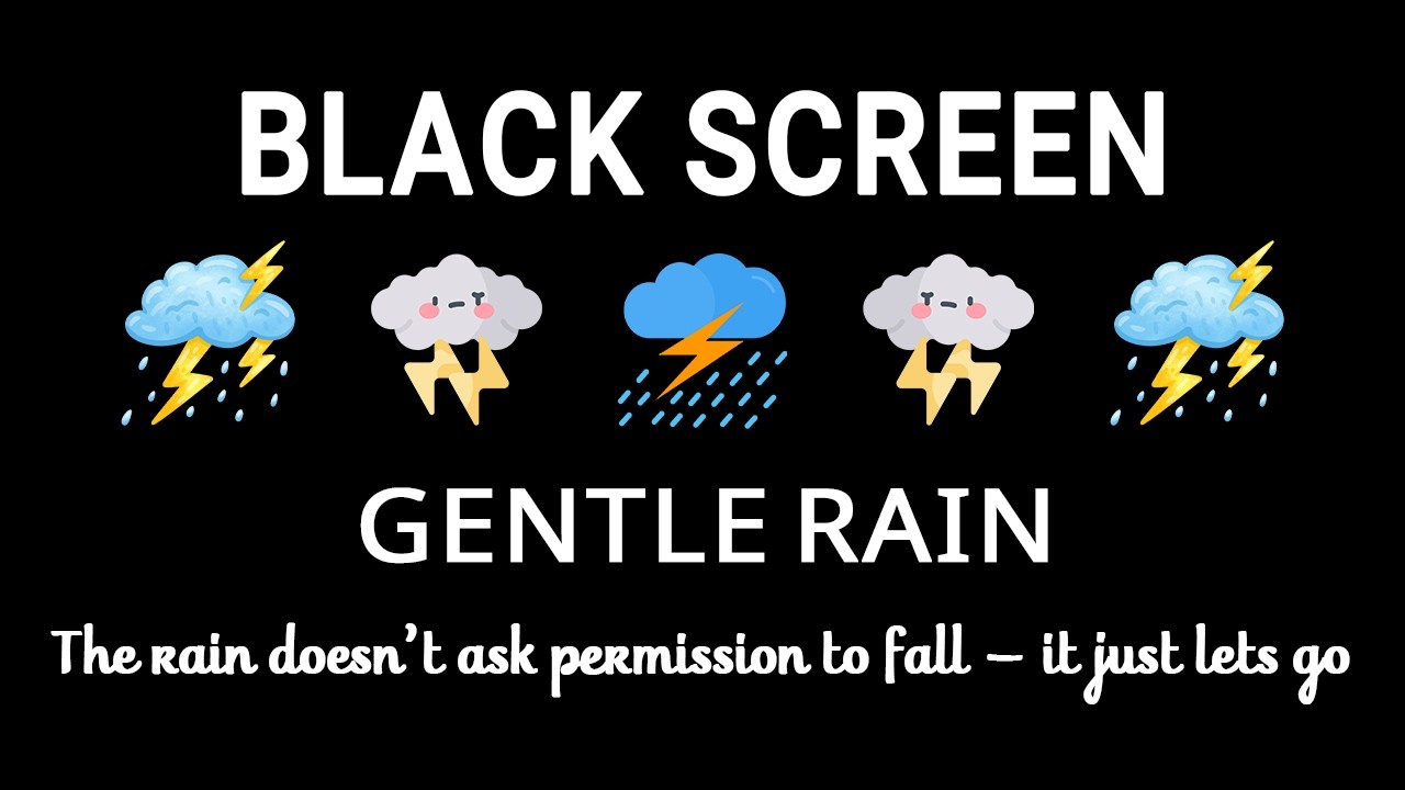 Dark Screen Rainstorm Sounds with Thunder for Deep Sleep and Full Relaxation