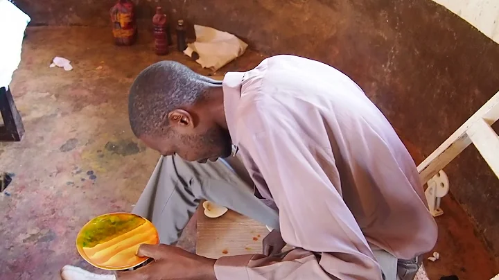 Step 5 in soapstone art production, Kisii Soapstone Factory, Kenya