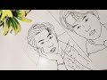 How to draw RM BTS with floating pen / floating pen se kaise banaye drawing #floatingpen #btsdrawing