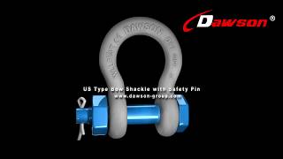 Dawson Hot Dip Galvanized Us Type Bow Shackle With Safety Pin, Bolt Type Anchor Shackle