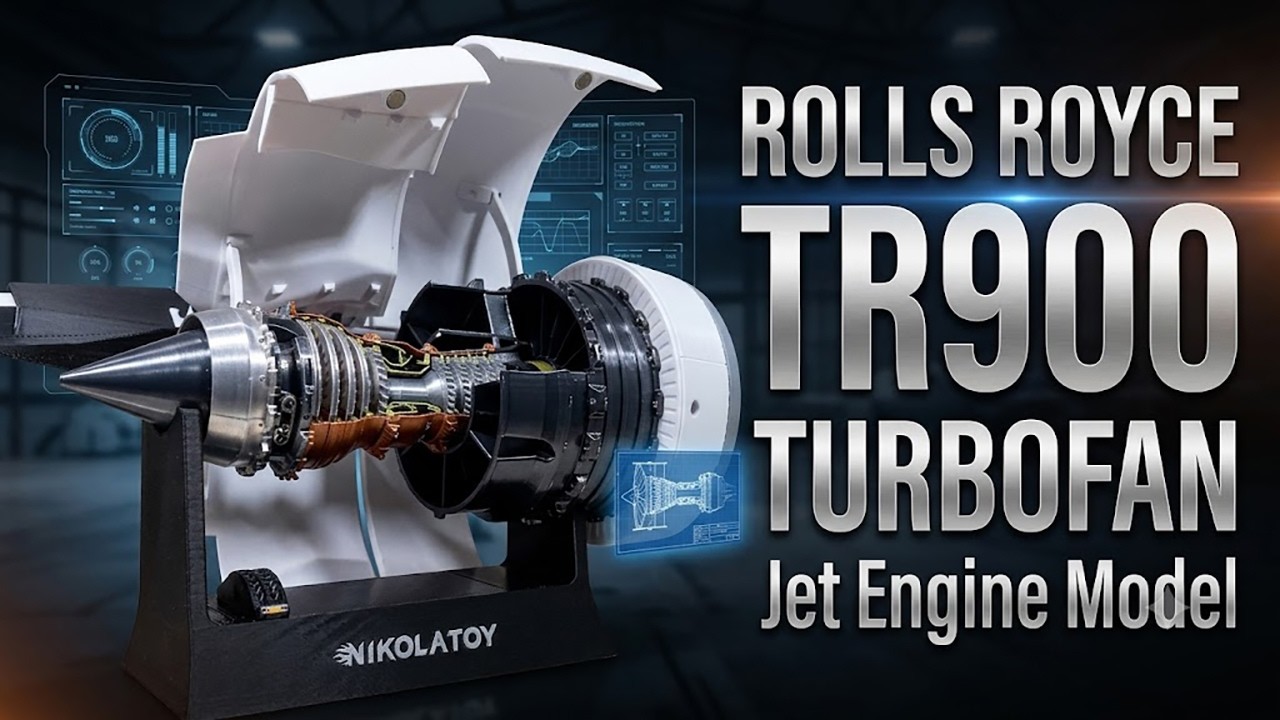 Banggood NIKOLATOY Trent TR900 Rolls Royce Turbofan Engine Model - YouTube