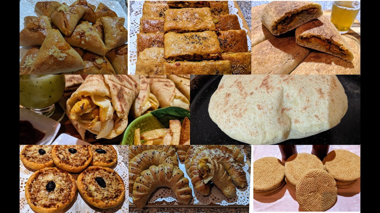 7مملحات/فطائر بالقمح لمائدة رمضان بعجين واحد جدول اسبوعي اقتصادي وصحي ختاري بلا متحتاري