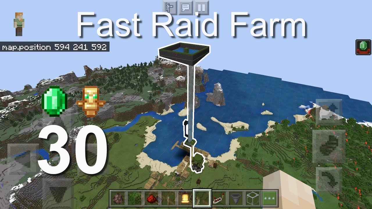 Minecraft Bedrock Tutorials(30) - How to build a Fast Raid Farm ...