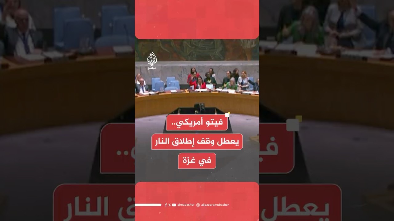مجلس الأمن الدولي يفشل في تمرير قرار لوقف إطلاق النار في غزة بسبب الفيتو الأمريكي