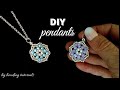 10 minutes DIY beautiful pendant. Beaded pendant. Beading tutorial