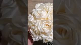 Ivory Bridal Bouquet From Satin Ribbon